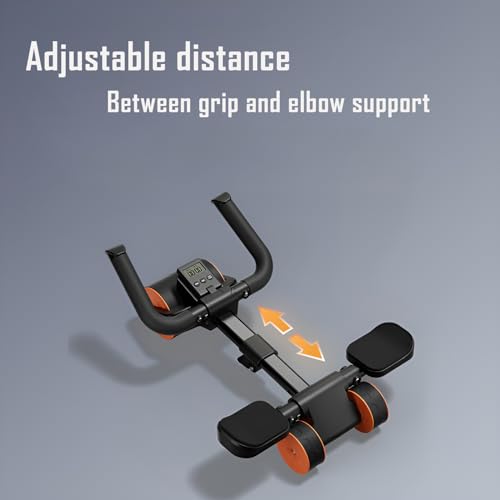 LOUXIFENG 2024 New ab Wheel Roller with Elbow Support Adjustable Automatic Rebound Abdominal Wheel Roller for Core Work Out Fitness