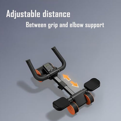 LOUXIFENG 2024 New ab Wheel Roller with Elbow Support Adjustable Automatic Rebound Abdominal Wheel Roller for Core Work Out Fitness
