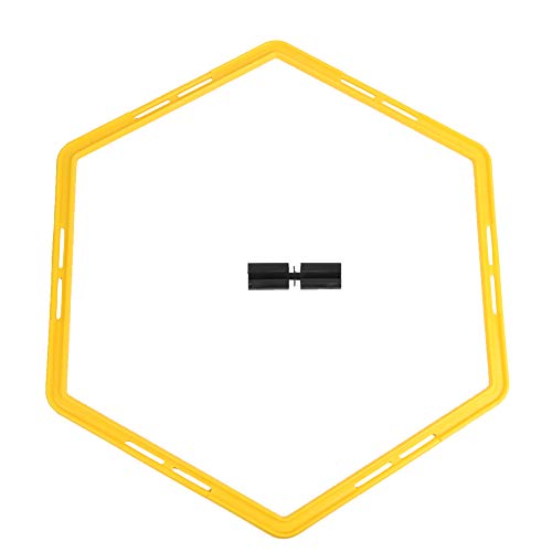 6Pcs Hexagon Agile Ring Set, Football Training Equipment, Hexagonal Step Ladder for Speed and Agility Drills, Bright Color PP Exercise Rings with Buckles for Sports