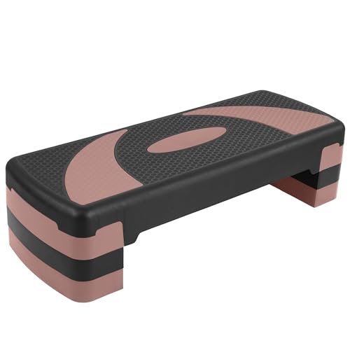 Step Aerobic Platform, Exercise Step with levels Adjustable Height, Stackable Risers, Fitness Training Workout Stepper for Home Gym, Cardio Strength, Multiple Size & Color - color: Pink, style: Regular Version