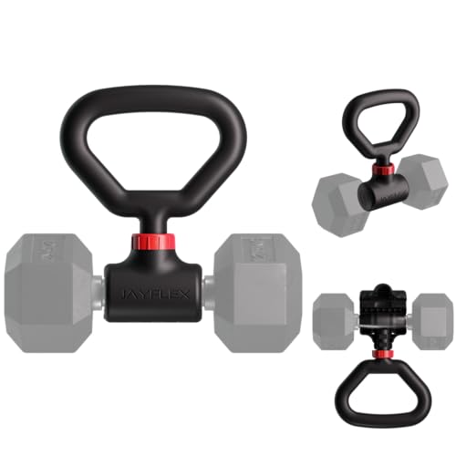 Jayflex Hyperbell Dumbbell Converter - Convert Dumbbells to Barbell Set and Kettlebell for Home Fitness - Adjustable & Up to 200 lb Capacity Weight Barbell for Weight Lifting - color: Kettlebell