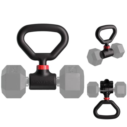 Jayflex Hyperbell Dumbbell Converter - Convert Dumbbells to Barbell Set and Kettlebell for Home Fitness - Adjustable & Up to 200 lb Capacity Weight Barbell for Weight Lifting - color: Kettlebell