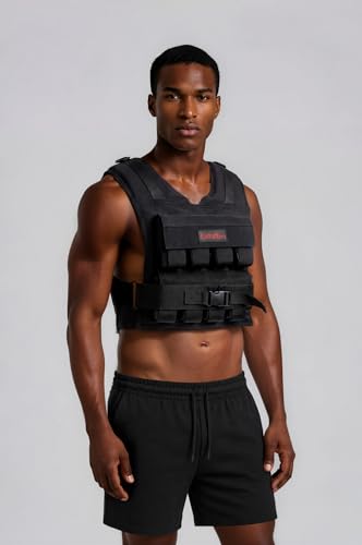 Weighted Vest for Men & Women | Adjustable Weight Vest 25 lbs/35 lbs/45 lbs with Removable Iron Weights, 1000D Cordura Weighted Training Vest for Rucking, Running & Strength Training - size: 45 LBS