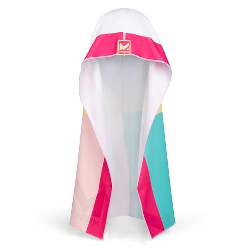 MISSION Reversible Cooling Hoodie Towel- Hood Towel, Cools Instantly When Wet, UPF 50 Sun Protection, Contours Your Head to Stay in Place, Great for Sports, Fitness, Gym (White Multi) - color: White Multi