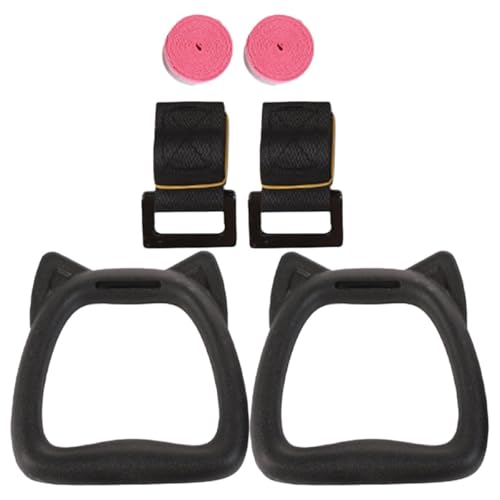 Adjustable Gymnastics Rings with 2-Meter Straps, Pull-up Fitness Rings Set for Bodyweight Training and Gymnastics Workout