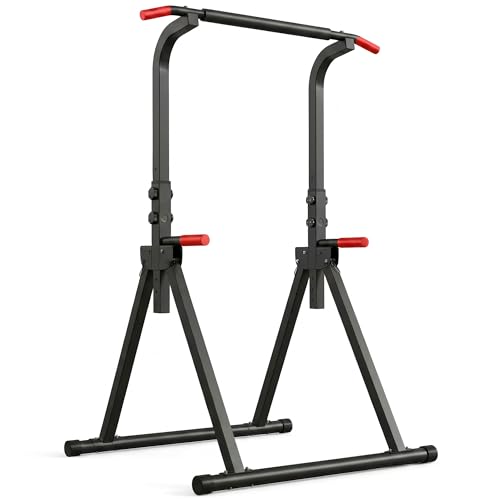 Foldable Chin Up Stand Stand Strength Training Tower, Multifunctional Double Bar, 6 Adjustable Height Settings, Suitable for Home Gym, Up to 440 lbs