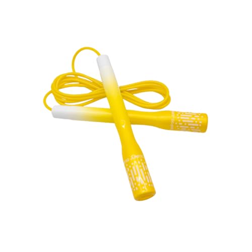 Jump Rope for Women (Rainbow Series) – Adjustable Cardio Rope for Women’s Fitness & Home Workouts | Soft-Grip Handles, Smooth PVC Cable, Lightweight Design | Made in Korea - color: Yellow