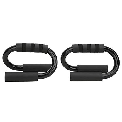S Shape Push Up Bar Bracket, Foam Exercise Training, 2 Pieces, Black - Adjustable Position, Lightweight and Sturdy, Indoor Fitness for Men and Women