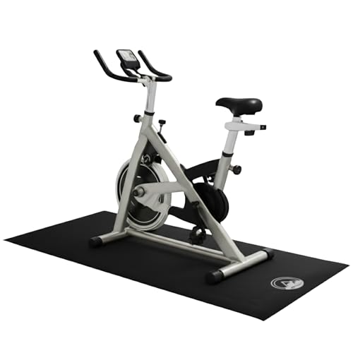 Treadmill & Exercise Equipment Mat – Non-Slip, Waterproof Pad for Bike, Walking Pad, Elliptical or Home Gym – Noise-Reducing Workout Floor Protector by Wakeman - size: Large