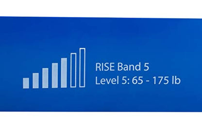 Rise Bands Heavy-Duty Exercise Resistance Band for Physical Therapy, Fitness, Muscle Development, Rehab, Mobility, Stretching, and More - color: Blue Level 5 (65-175lbs)