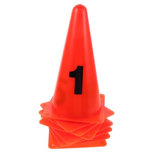 ARTIBETTER 8pcs Numbered Spot Markers Plastic Training Cones 23cm Small Sports Cones for Soccer Basketball Agility Drills Indoor Outdoor Practice