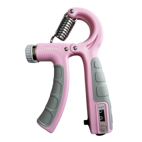 2 Pack Hand Grip Strength Trainer for Muscle Building with Counter, Adjustable Resistance 10-130 lbs, Wrist Forearm Strengthener Finger Strengthener - color: Pink