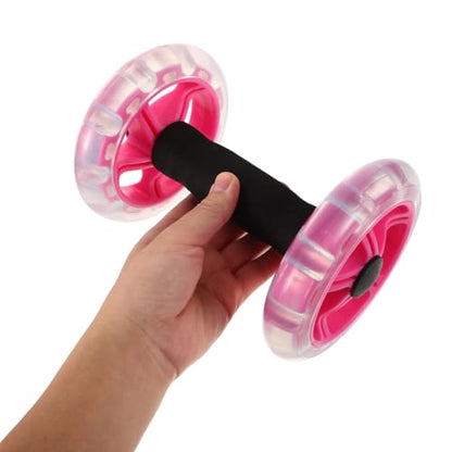 Kisangel 2pcs Double Ab Roller Wheels, Exercise Roller Weight Loss Equipment, Portable Workout Fitness for Abdominal Home Office
