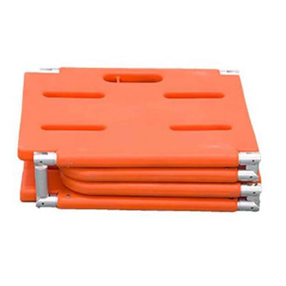PE Plastic Folding Stretcher - 4-Fold Portable Spine Board with Holes, X-Ray Compatible, Floating Emergency Stretcher (191x47cm, 159kg Capacity)