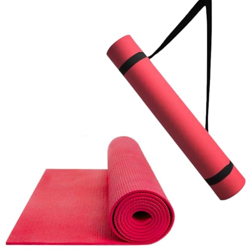 Thick Yoga Mat for Exercise & Pilates – Non Slip Yoga Mats with Strap, Extra Wide Gym Matt for Home, Lightweight & Durable Pilates Mat for Studio Fitness