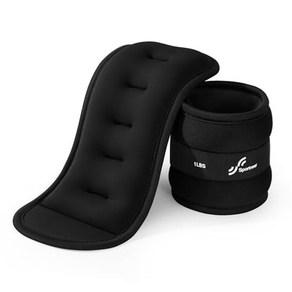Sportneer Ankle Wrist Weights for Women Men, Pair of 1/2/4/6/10 LB Wearable Leg Arm Weights for Walking, Running, Pilates, Strength Training, Physical Therapy & Home Fitness