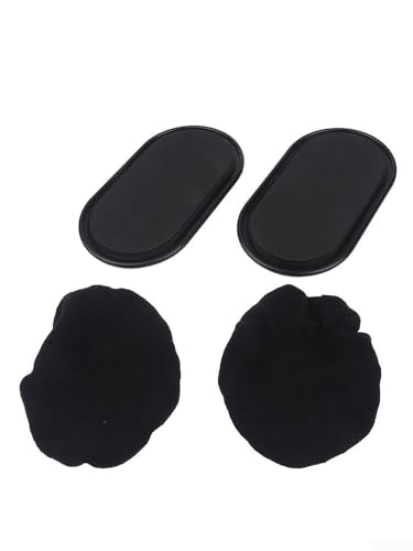 Set Of Two Pilates Slider Plates For Core And Muscle Toning With Dual Material Base Suitable For Carpet And Hardwood Floors(Black) - size: Black