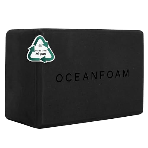 Workout Block - High-Density Foam Exercise Block, Lightweight, Non-Slip for Stability & Support in Pilates, Yoga, Stretching & More - Algae-based EVA Foam, 9"x6"x4" (Black) - color: Black