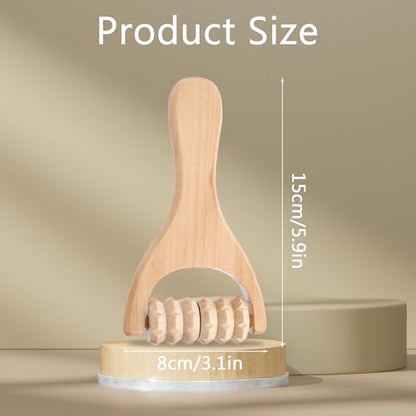 Abeillo 3Pcs Wooden Hand Massage Roller, Muscle Roller Stick, Manual Wood Therapy Massage Tools Massager Roller, for Relaxes Thigh, Leg, Hands Full Body Muscle Men Women