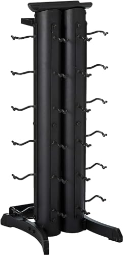 Body-Solid Vertical Gym Organizer Package with Lat and Curl Bar, Revolving Bars, Tricep Pressdown and Handles, Compact Storage Rack for 20 Handles & Straps, Home Accessories Organization - style: Rack Only