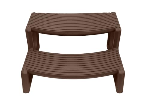 Confer Plastics Resin Multi Purpose Outdoor Non Slip Portable Spa and Hot Tub Handi-Step Deck Patio Steps Accessories, Espresso - color: Espresso