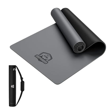 HAPBEAR Large Yoga Mat 72"x30" - 5mm Thick PU Top & Rubber Bottom - Non-Slip Wide Exercise Mat with Dual Layers - High Shock Absorption for Professional Yogis & Home Workouts - Bonus Oxford Bag Included