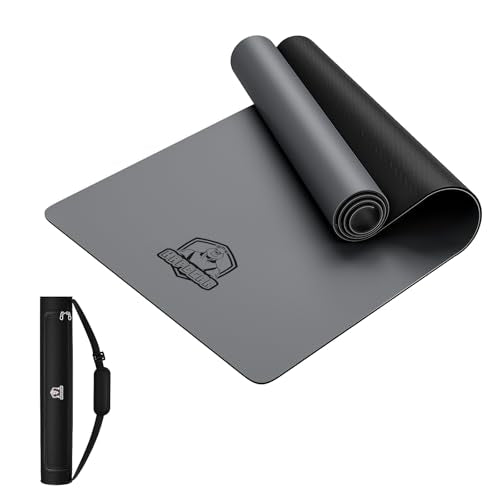 HAPBEAR Large Yoga Mat 72"x30" - 5mm Thick PU Top & Rubber Bottom - Non-Slip Wide Exercise Mat with Dual Layers - High Shock Absorption for Professional Yogis & Home Workouts - Bonus Oxford Bag Included