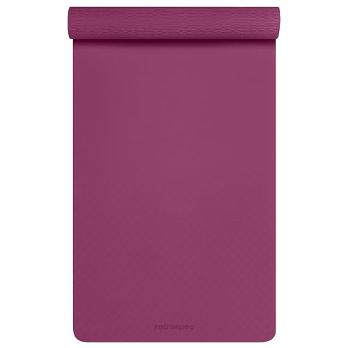 Retrospec Zuma Yoga Mat 6mm Thick Non-Slip TPE Exercise Mat | Cushioned Workout Mat for Yoga Pilates and Home Stretching | 72 x 24 with Carrying Strap