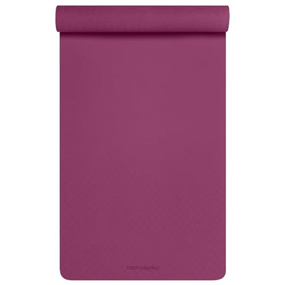 Retrospec Zuma Yoga Mat 6mm Thick Non-Slip TPE Exercise Mat | Cushioned Workout Mat for Yoga Pilates and Home Stretching | 72 x 24 with Carrying Strap
