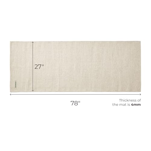 Live Well 360 Handmade Organic Cotton Yoga Mat - Non-Toxic, Chemical-free and All Natural Cloth Yoga Mat - Exercise, Workout, & Fitness Rug - Woven Material - Absorbent & Washable - 78" x 27"
