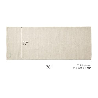 Live Well 360 Handmade Organic Cotton Yoga Mat - Non-Toxic, Chemical-free and All Natural Cloth Yoga Mat - Exercise, Workout, & Fitness Rug - Woven Material - Absorbent & Washable - 78" x 27"