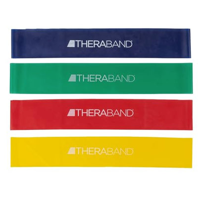 THERABAND Resistance Band Loop Set, Exercise, Workout, Physical Therapy - color: Yellow/Red/Green/Blue, size: 18 inch