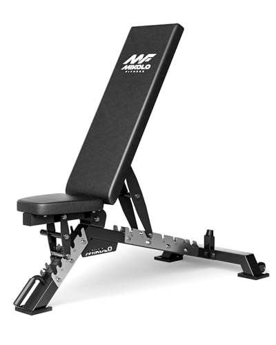 Mikolo Weight Bench - 1300 Weight Capacity and 40 Adjustable Positions for Full Body Workouts, Incline, Decline and Flat Setting for Garage and Home Gym