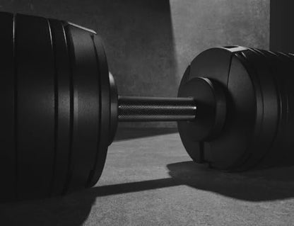 SMRTFT NUOBELL Adjustable Dumbbells 5–100 lb Set | Original NUOBELL | 26 Weights in 1 for Home Gym Strength Training | Steel-Knurled Handle | Space-Saving Dumbbell Set of 2 | 2-Year Warranty - color: Black