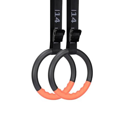 Gymnastic Rings with 15 FT Adjustable Straps Non-Slip Gymnastics Rings Pull Up Workout Rings for Home Gym Exercise, Training