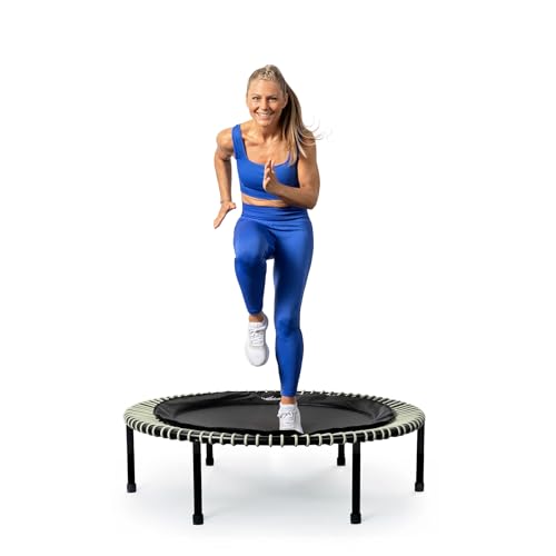 bellicon Mini Trampoline | Bungee Suspension up to 330 lbs | Indoor Fitness Rebounder for Adults | Screw-in Legs - color: Beige, size: 39"