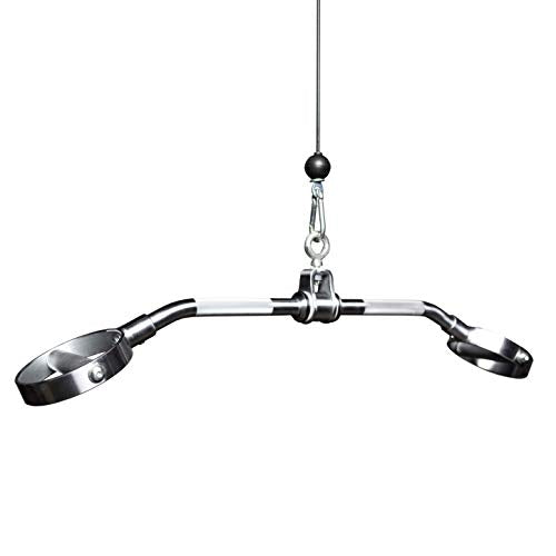 REP Fitness LAT Pulldown and Low Row Cable Machine Attachments and Functional Trainer Attachments – Curl Bar, D-Handle, Ankle Cuff, Tricep Rope, Sports Handle, Straight Bar, Row, Chinning Triangle - style: 38 Solid Pro-Style Lat Bar