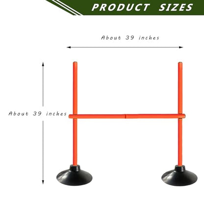 TNZMART 3.3 FT Agility Poles Adjustable Hurdles for Soccer Football Speed Training Equipment Track and Field - color: Orange, style: 6 groups