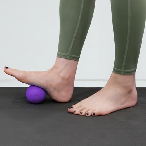 Massage Lacrosse Balls for Myofascial Release, Peanut Massage Ball, Mobility Ball for Physical Therapy - Deep Tissue Massage Tool for Trigger Point Therapy, Muscle Relaxer,Yoga Therapy - color: Purple