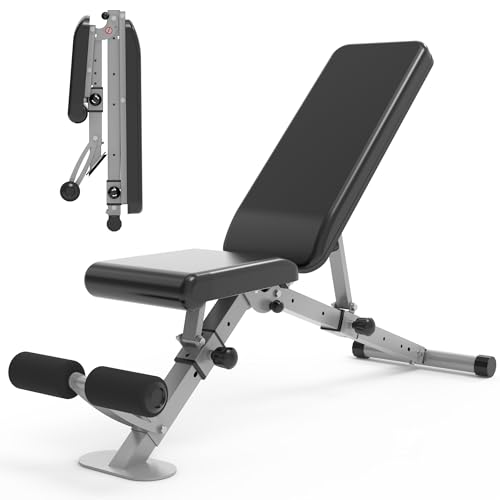 leikefitness Adjustable Weight Bench Foldable Workout Exercise Bench with Automatic Lock for Upright Incline Decline and Flat Full Body Exercise - color: GM5810(BLACK)