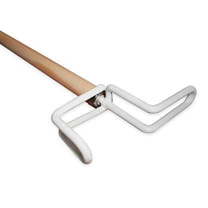 Rehabilitation Advantage 27-Inch Dressing Stick – Lightweight Wooden Dressing Aid with C-Hook & Vinyl-Coated Push/Pull Hook – Dressing Tool for Limited Mobility, Elderly, Disabled, or Post-Surgery