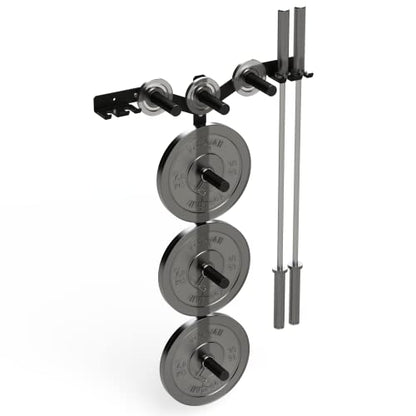 Yes4All 6 Pegs & 4 Barbell Storage Racks Load Up to 1190 LBS - Wall Mounted Weight Plate Tree & Barbell Holder - color: A. Wall Mounted (Black), style: A. Wall Mounted