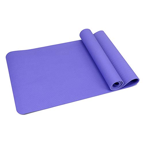 Attraction Design Yoga Mat Non Slip Exercise Mat Extra Thick Workout Mat for Yoga, Eco Friendly Exercise Yoga Mat High Density Fitness Pilates Mat with Carrying Strap, 72"x 24"x 6mm - color: Violet
