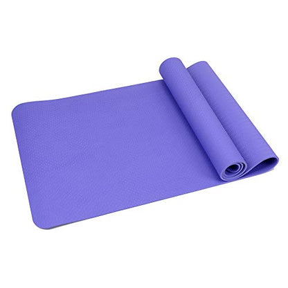 Attraction Design Yoga Mat Non Slip Exercise Mat Extra Thick Workout Mat for Yoga, Eco Friendly Exercise Yoga Mat High Density Fitness Pilates Mat with Carrying Strap, 72"x 24"x 6mm - color: Violet