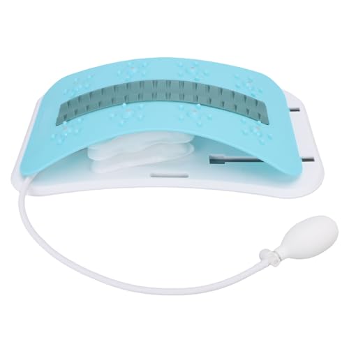 Back Stretcher, Adjustable Height Lumbar Traction Device with Manual Air Pump and Lightweight Design for Home Office Gym Users