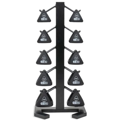 TRX YBell Neo Series 3-in-1 Kettlebell, Dumbbell and Push Up Bar Workout Equipment | Commercial Grade Neoprene Coated Surface | Perfect for Strength Training & Conditioning Workouts | Bundle - size: 180lbs 10-Pack with Rack