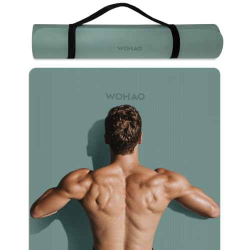 Extra Wide & Thick 8mm Yoga Mat, 72"x31.5" - color: Dark Green