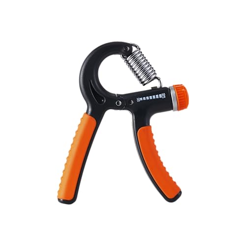 Spalding - Adjustable Hand Grip Strengthener, 22-88 lbs Resistance Hand Gripper for Forearm Wrist Finger Training, Anti Slip Ergonomic Handle Grip Trainer for Home Gym Fitness (Black/Orange)