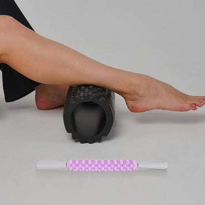 Yoga Massage Stick Trigger Point Roller Stick for Deep Tissue Muscle Therapy, Shoulder and Back Massage Tool for Post-Workout and Fitness