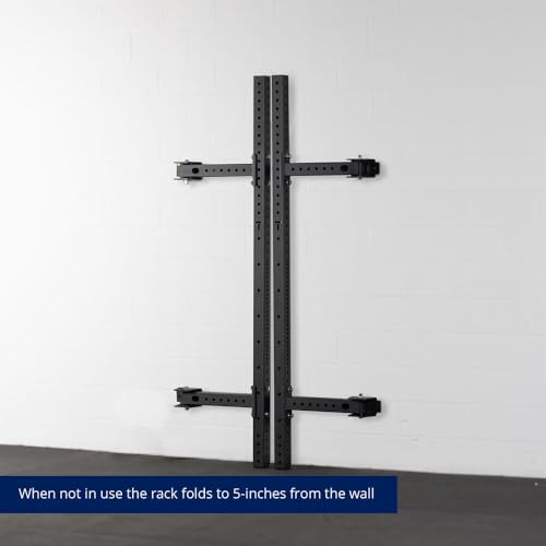 Titan Fitness X-3 Series 91in Wall Mounted Folding Power Rack, 21in Depth Space Savings Rack, Folds up to 8" from the Wall